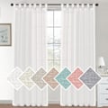 Miniatyrbillede 1 af 5: Hørgardiner til stuen, 2 stk., gennemsigtig voile, moderne øjetgardiner, dekorative til vindue, soveværelse og D 132X241CM Khaki