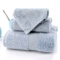 Miniatyrbild 1 av 5: Lyxigt handduksset i bomull för hemmet, 3-delat set, ultramjukt, mycket absorberande, inkluderar 1 badhandduk, 1 handduk, 1 tvättlapp 3PCS Medium Gray