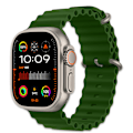 Miniatyrbillede 1 af 5: HK9 Ultra 2 Max Smartwatch, AI Kunstig Intelligens Enhed, Pulsmåling, Informationspåmindelse, 1GB, AMOLED, 2024 Ny Green