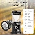 Miniatyrbillede 5 af 5: Bærbar solcelleopladelig LED-campinglampe vandtæt, 2/1 stk., indendørs batterier, solcelleoplader til mobiler 1 unit blue