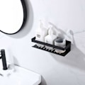 Miniatyrbillede 5 af 5: Selvklæbende brusehylde, badeværelseshylde uden boring, SUS304 rustfrit stål, mat sort, 30 cm Black