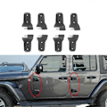 Miniatyrbild 3 av 5: 1Set/8st Bildörrsgångjärnssats för Jeep Wrangler JL 4DR 2018+ Karossgångjärnsskydd Trim Lång Topp och Kort