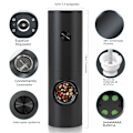 Miniatyrbilde 5 av 5: Automatisk elektrisk pepper- og saltkvern, plastmateriale, justerbart LED-lys Black without base