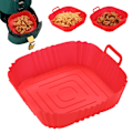 Miniatyrbilde 1 av 5: Silikon Airfryer-kurv, silikon bakebrett, gjenbrukbar pizzabakekurv, 2 stk Red-1PCS