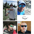 Pikkukuva 4 / 5: Polarisoidut aurinkolasit miehille, ajoon, pyöräilyyn, kalastukseen, 100 % UV-suoja. Black Lens