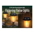 Miniatyrbillede 2 af 5: 4 stk. 12 LED Solcellelampe Udendørs Havelampe Solcelleflammelamper Flimrende Dansende Sti Lampe Terrasse Fakkel Sekskant Vandtæt