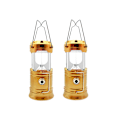 Miniatyrbillede 1 af 5: Bærbar solcelleopladelig LED-campinglampe vandtæt, 2/1 stk., indendørs batterier, solcelleoplader til mobiler 2 UND gold