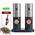 Miniatyrbilde 2 av 5: Automatisk elektrisk pepper- og saltkvern, plastmateriale, justerbart LED-lys Silver with base