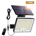 Miniatyrbilde 2 av 5: Solarcelle vegglampe utendørs 304/172 LED integrert supersterk bevegelsessensor sterk energi IP65 vanntett 3 arbeidsmoduser for hage 172 LEDs with Remote