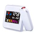 Miniatyrbillede 2 af 5: LED Lys Projektor Vækkeur, Vejrstation til Sengebord med Urfunktion, Klima, Temperaturer, LCD Digital Display White
