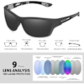 Pikkukuva 3 / 5: Polarisoidut aurinkolasit miehille, ajoon, pyöräilyyn, kalastukseen, 100 % UV-suoja. Black Lens