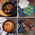 Miniatyrbilde 5 av 5: Tommers Tilbehørssett for Airfryer, Maple Steamer Rack i rustfritt stål, Pizzatallerken, 6-pakning A——6pcs