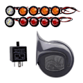 Miniatyrbild 3 av 5: ATV UTV Blinkersats Universell Blinkerslampa med Kolumnblinkersbrytare 60D Signalhorn LED Blinkersats