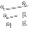 Miniatyrbilde 1 av 5: TONCHEAN Maple Inoxide Håndklestativ for Baderom 6 Deler - Gull Silver 5PCS