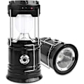 Miniatyrbillede 2 af 5: Bærbar solcelleopladelig LED-campinglampe vandtæt, 2/1 stk., indendørs batterier, solcelleoplader til mobiler 2 UNITS