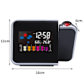 Miniatyrbillede 5 af 5: LED Lys Projektor Vækkeur, Vejrstation til Sengebord med Urfunktion, Klima, Temperaturer, LCD Digital Display Black