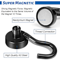 Pikkukuva 2 / 5: [10 kpl pakkaus] Magneettikoukut, magneetit koukulla, supervahvat neodyymimagneettikoukut