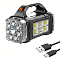 Miniatyrbillede 1 af 5: Bærbar LED + COB Kraftig Solar + USB Genopladelig Nød Camping Søge Lommelygte med Powerbank 084 Built-in battery