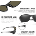 Pikkukuva 5 / 5: Polarisoidut aurinkolasit miehille, ajoon, pyöräilyyn, kalastukseen, 100 % UV-suoja. Black Lens