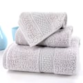 Miniatyrbild 2 av 5: Lyxigt handduksset i bomull för hemmet, 3-delat set, ultramjukt, mycket absorberande, inkluderar 1 badhandduk, 1 handduk, 1 tvättlapp 3PCS Light Grey