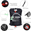 Miniatyrbilde 3 av 5: Soldusjpose med dusjhode, for utendørs camping og fotturer With shower