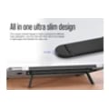 Miniatyrbillede 3 af 5: 6mm Tynd Laptop Stand Hæver Kompakt Bærbar Skridsikre Fødder Elegant Kompatibel Sort