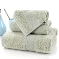 Miniatyrbild 1 av 5: Lyxigt handduksset i bomull för hemmet, 3-delat set, ultramjukt, mycket absorberande, inkluderar 1 badhandduk, 1 handduk, 1 tvättlapp 3PCS Green