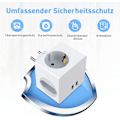 Miniatyrbillede 4 af 5: Cube 5-i-1 stikdåse med 2 USB-porte - Hvid