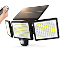 Miniatyrbilde 3 av 5: Solarcelle vegglampe utendørs 304/172 LED integrert supersterk bevegelsessensor sterk energi IP65 vanntett 3 arbeidsmoduser for hage 172 LEDs with Remote