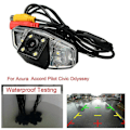 Miniatyrbild 2 av 5: Automatisk bil backspegel back-up parkeringskamera med 4 LED-lampor för Honda Accord Civic EK FD Pilot