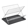 Miniatyrbilde 2 av 5: Maxhome Lønnefarget Sammenleggbart Oppvaskstativ med Brett 2 Nivåer, Sammenleggbart Stativ og Tørkebrett for Vasken, Oppbevaring og Lagring for Oppvask, 36x26x30,5 cm RANDOM