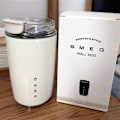 Miniatyrbillede 2 af 4: 320ml Smeg Kaffekrus Rustfrit Stål Rejsevandflaske Isoleret Kop 8 Farver Hvid