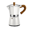 Miniatyrbild 1 av 5: Mokabryggare Espressomaskin Aluminium Gejser Kaffebryggare Kanna Kaffe Latte Perkolator Spis Kaffefilter Kopp Verktyg White 150ml