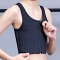 Miniatyrbild 2 av 5: Platt Bröst Slim Shaper FTM Lesbisk Andningsbar Mesh Undertröja S-4XL Dragkedja Bandage Tanktopp Tomboy Trans Bröstbinder Väst White 3L