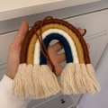 Miniatyrbild 4 av 6: 4 Lager Makramé Regnbåge Väggdekor för Sovrum Barnrum Babyrum Färgglad Tapet Vävda Tofsar Vägg Hängande Leksaker 4B030