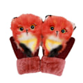 Miniatyrbild 1 av 3: Stickade vinterhandskar Söta 3D Fluffiga Tecknade Djurdekorationer Förtjockat Plyschfoder Vindtäta Termiska Varma Vantar Outfit Flickhandskar
