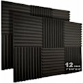 Miniatyrbild 1 av 5: 12-pack akustikpaneler 10 platser 1 x 12 x 12 tum