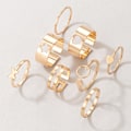 Miniatyrbillede 3 af 5: 8 stk Knuckle Ringe Hjerte Sommerfugl Stjernebelagte stabelbare unisex ringe Smykketilbehør