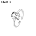 Miniatyrbillede 2 af 4: Mode Kvinder Simpel A til Z Engelsk Alfabet Bogstav Rhinestone Åben Ring smykker Silver X