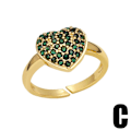 Pikkukuva 1 / 5: Sormus Vintage Zircon Heart Stud Muotikorut Ac9177 C Green