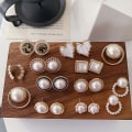 Miniatyrbillede 3 af 5: Ørering Pearl Geometry Stud piger&#39; Modesmykker Ac3576 A65