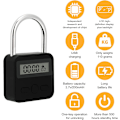 Miniatyrbillede 4 af 5: Smart Time Lock Max 99 timers tidslås med LCD-skærm Usb genopladelig sikkerhedshængelås Kraftig metal elektronisk timerlås (sort)