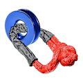 Miniatyrbillede 1 af 5: Winch Snatch Recovery Ring til Soft Shackle ATV Rcovery 41000 Lbs Blue ring red rope