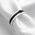 Miniatyrbillede 2 af 5: Mænd Kvinder Sort Band Ring Titanium Rustfrit Stål Modesmykker Lover Gave 6mm US 10
