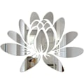 Miniatyrbillede 1 af 5: 1 stk Lotus Wall Sticker Spejl Akryl Flower Peel and Stick Wall Decals Wall Stickers Murals for Soveværelse Badeværelse Stue Sølv