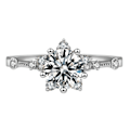 Miniatyrbild 1 av 5: Kvinnor Shining Zircon Snowflake Open-end Ring Retro Circlet Smycken Par Present White Gold