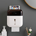 Miniatyrbillede 1 af 5: vægmonteret toiletpapirboks, uden boring, til opbevaring af toiletpapir (sort)
