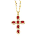 Miniatyrbild 4 av 5: Halsband Vintage Zircon Cross Modesmycken Ac10049 Green
