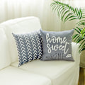 Miniatyrbild 1 av 5: Ycoll kuddfodral Set med 4 linnekuddfodral Dekorativa kuddfodral 45*45cm Grau*2er Set