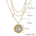 Miniatyrbilde 1 av 5: Halskjede Double Layer Heartchoker Motesmykker B1692 N2104-4